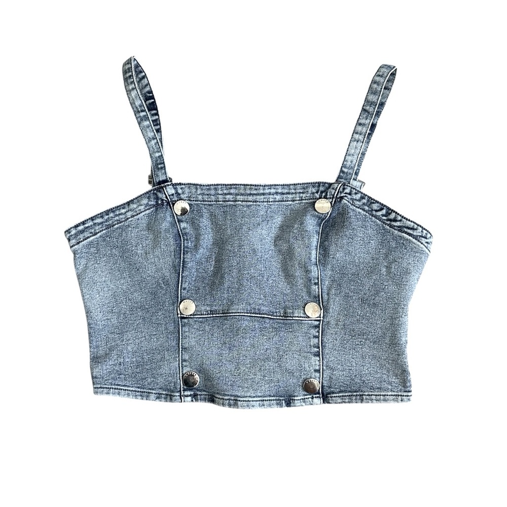 Guess Blue Denim Crop Top